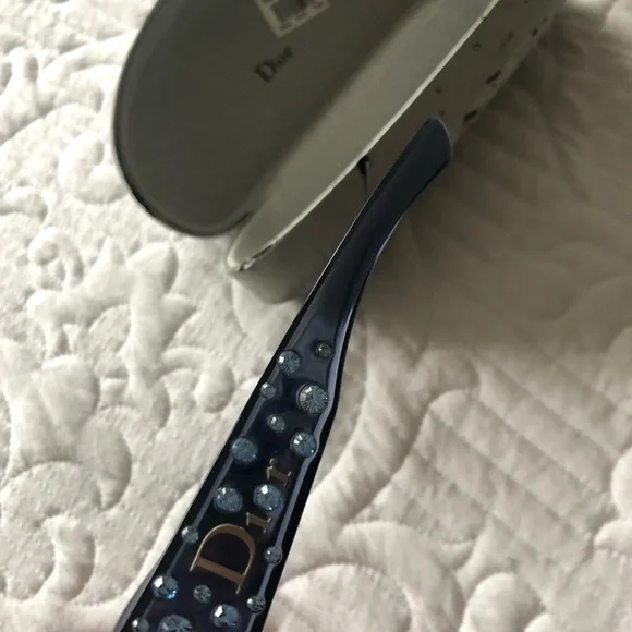 Authentic Dior blue Sunglasses with Blue Crystal Accents - Picture 5 of 6